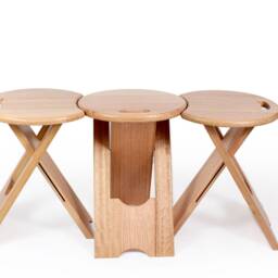 Folding Stool Or Side Table Musician Artist Unique Design. . Folds Flat. 450mm High. Now Includes Wall Mount Hook - thumbnail 2