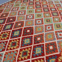 7x9 Ft Flatweave Kilim Rug, Afghan Handmade Vege Dyes Wool Turkmen Oriental Reversible Somak Kilim, Dining Table, Bedroom Carpet - thumbnail 3
