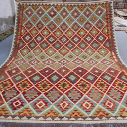 7x9 Ft Flatweave Kilim Rug, Afghan Handmade Vege Dyes Wool Turkmen Oriental Reversible Somak Kilim, Dining Table, Bedroom Carpet - thumbnail 4