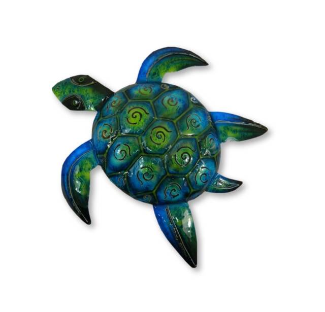Turtle Wall Art - Metal Sea Life Ornament - image 1