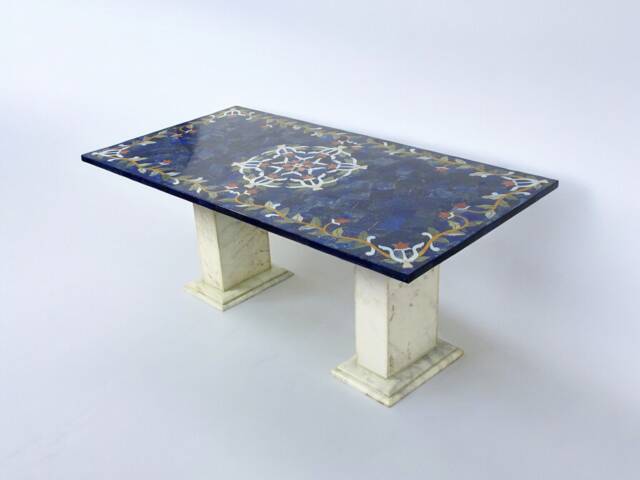 120x60 cm Pietra Dura Marble Lapis Lazuli Coffee Table Florentine Mosaic Inlaid Living Room Marble Inlay - Lapis - image 1