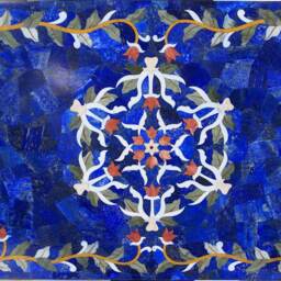 120x60 cm Pietra Dura Marble Lapis Lazuli Coffee Table Florentine Mosaic Inlaid Living Room Marble Inlay - Lapis - thumbnail 4