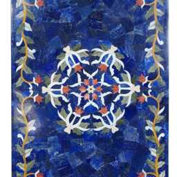 120x60 cm Pietra Dura Marble Lapis Lazuli Coffee Table Florentine Mosaic Inlaid Living Room Marble Inlay - Lapis - thumbnail 2