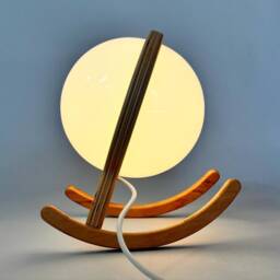 Hand Knit Swinging Lamp Birch Plywood & Acrylic Led Light - thumbnail 2