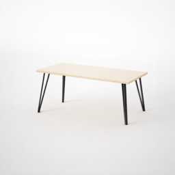 Birch Plywood Dining Table, Black Steel Legs, Handmade Modern Kitchen Table - thumbnail 1