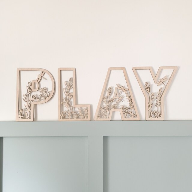 Wildflower Letters, Wildflower Name Sign Wood, Flower Sign, Personalised Name Sign, Custom Name, Floral Theme Decor, Wall Art - image 1