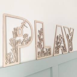 Wildflower Letters, Wildflower Name Sign Wood, Flower Sign, Personalised Name Sign, Custom Name, Floral Theme Decor, Wall Art - thumbnail 3