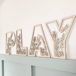 Wildflower Letters, Wildflower Name Sign Wood, Flower Sign, Personalised Name Sign, Custom Name, Floral Theme Decor, Wall Art - thumbnail 2