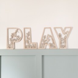 Wildflower Letters, Wildflower Name Sign Wood, Flower Sign, Personalised Name Sign, Custom Name, Floral Theme Decor, Wall Art - thumbnail 1