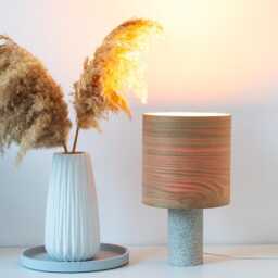 Mid Century Wood Table Lamp, Bedside Lamp For Farmhouse Decor, Standing Living Room Decor - thumbnail 3