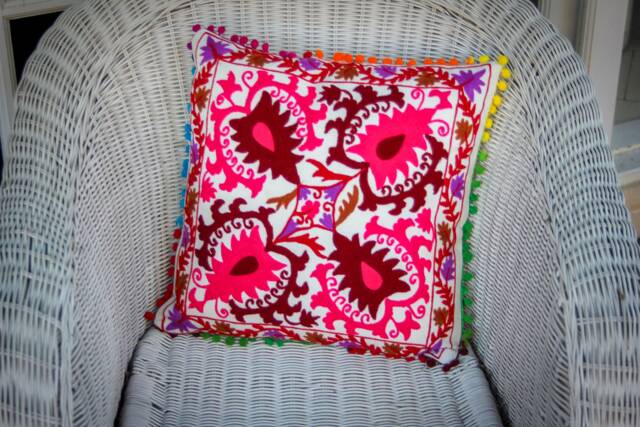 Bright Fan Suzani Cushion