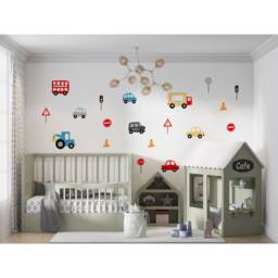 Car Wall Decals Transport Stickers For Boy Nursery Decor - thumbnail 3