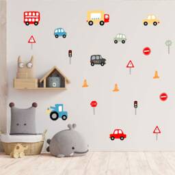 Car Wall Decals Transport Stickers For Boy Nursery Decor - thumbnail 2