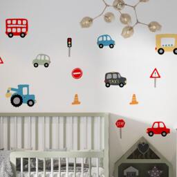 Car Wall Decals Transport Stickers For Boy Nursery Decor - thumbnail 4