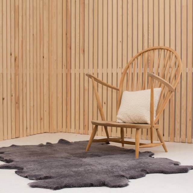 Charcoal Grey Xxl Sheepskin Rug Or Throw. Dark Short Wool . Grey Large Throw Genuine Sheepskin, Dark - image 1