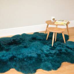 Large Brown Sheepskin Rug, Dark Khaki, Mole Coloured Large Bed Throw, Chair Cover, Hygge, Interior Decor , Floor - thumbnail 3