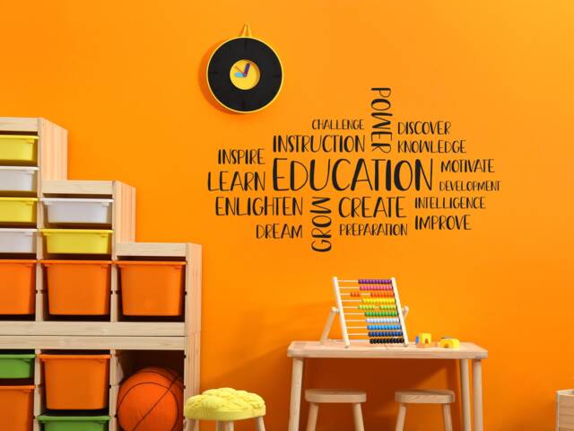 Vinyl Wall Art Decal - Education Word Cloud Children ~ Kids Preschool Daycare Nursery Class School Decor - image 1