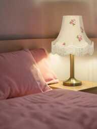 Cream Bouquet Floral Lampshade With Fringe Handmade For Ceiling Lights, Table & Floor Standard Lamp Shades - thumbnail 1
