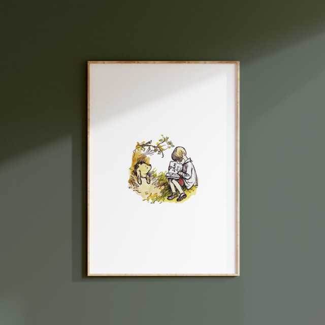 Pooh Stuck, Winnie The Print, Classic Nursery Decor, Wall Art, New Baby Gift, Unframed, A4/A5, Themed - image 1