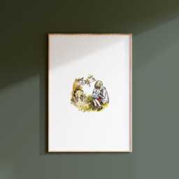 Pooh Stuck, Winnie The Print, Classic Nursery Decor, Wall Art, New Baby Gift, Unframed, A4/A5, Themed - thumbnail 1