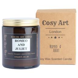 Romeo & Juliet Soy Candle Bookish Gift, Rose Scent - 180Ml - thumbnail 1