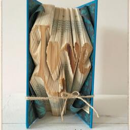 Personalized Folded Book Art Gift, Name Origami, Book Folding in Script Font, Bookfolding Gift, Personalised Bookish Gift For Lover - thumbnail 2