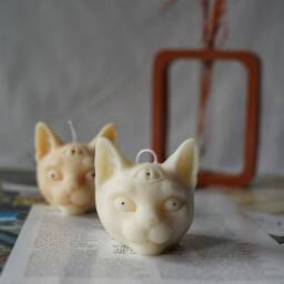 Evil Eye Cat Candle Halloween Soy Wax Home Decor - thumbnail 2