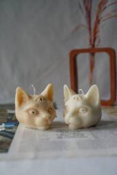 Evil Eye Cat Candle Halloween Soy Wax Home Decor - thumbnail 1