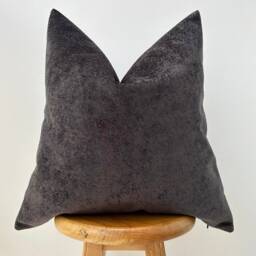 Charcoal Woven Boucle Pillow Cover Soft Textured Cushion - All Duties Paid Usa - thumbnail 3