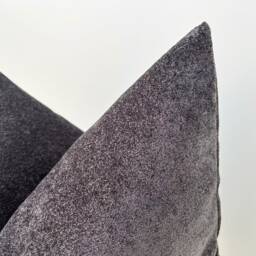 Charcoal Woven Boucle Pillow Cover Soft Textured Cushion - All Duties Paid Usa - thumbnail 2