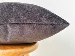 Charcoal Woven Boucle Pillow Cover Soft Textured Cushion - All Duties Paid Usa - thumbnail 1