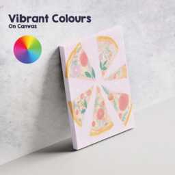Pastel Floral Pizza Slice Collection Watercolour Food Illustration Canvas Wall Art Print Decor Picture Ready To Hang - thumbnail 4