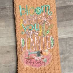 Spring. Easter. Garden. Bloom Where You Are Planted. Funny. Bathroom. Kitchen. Embroidered. Hand Towel - thumbnail 3