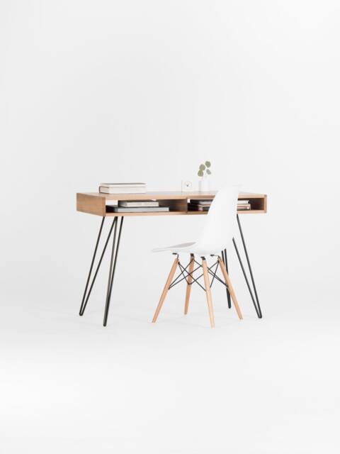 Solid Oak Mid-Century Modern Desk - Scandinavian Writing Table - image 1