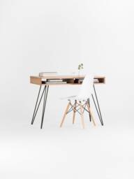 Solid Oak Mid-Century Modern Desk - Scandinavian Writing Table