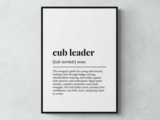 Cub Leader Funny Definition Job Work Gift Wall Art Print - image 1