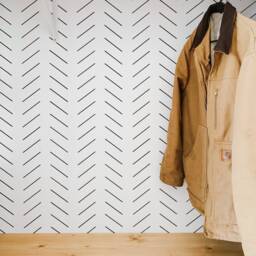 Herringbone Wall Stencil Geometric Diy Decor - 12x12 - thumbnail 2