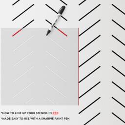 Herringbone Wall Stencil Geometric Diy Decor - 12x12 - thumbnail 4