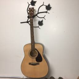Branch Shaped Single Guitar Holder With Maple Leaves . Stand, Musical Instrument Rack - thumbnail 3