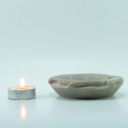 Soapstone Tea Light Candle Holder, Pisces Motif, Fun & Quirky Decor - thumbnail 3