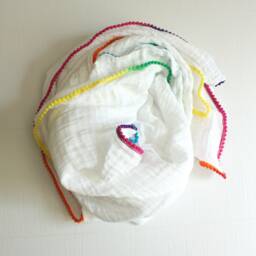 Muslin Swaddle Blanket Xl, Rainbow Baby Blanket, Gender Neutral - thumbnail 2