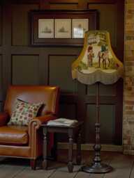 Vintage Fox Hunting Scene Lampshade Handmade in The UK For Floor Standard Lamp Shades, Ceiling Light Pendants - thumbnail 1