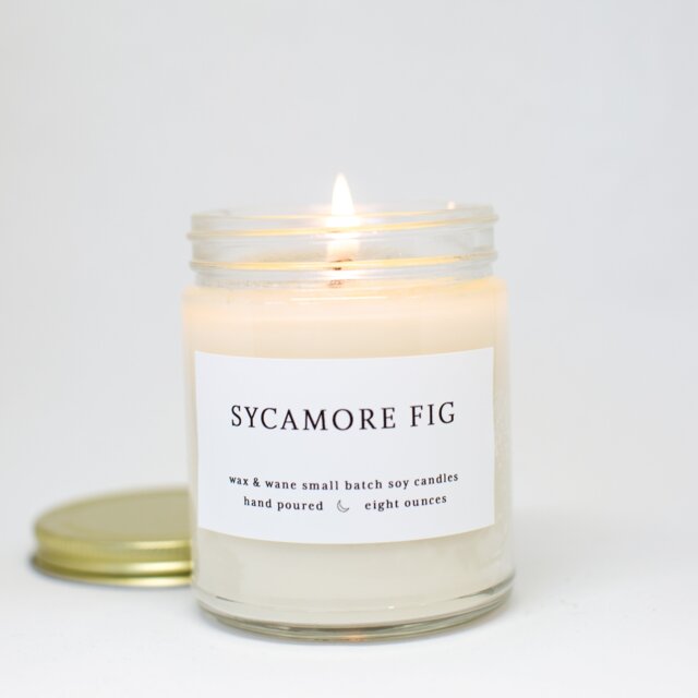 Sycamore Fig Soy Candle - Musk & Oakmoss, Vegan Home Scent - image 1