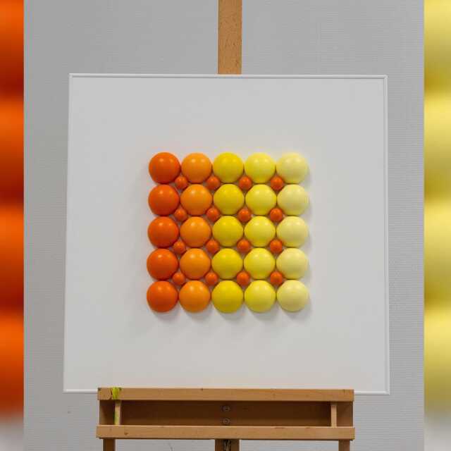Geometric Wooden Sphere Wall Art - Customizable Colors Modern Home Decor - image 1