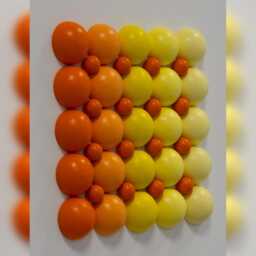 Geometric Wooden Sphere Wall Art - Customizable Colors Modern Home Decor - thumbnail 3