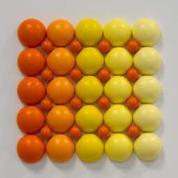 Geometric Wooden Sphere Wall Art - Customizable Colors Modern Home Decor - thumbnail 2
