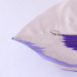 Ikat Silk Velvet Pillow 16x24 - Handmade Boho Cushion Cover Turkish Home Decor Accent - thumbnail 3
