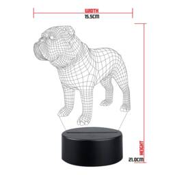 Personalised Bulldog Led Night Light Animal Light Stand - thumbnail 2