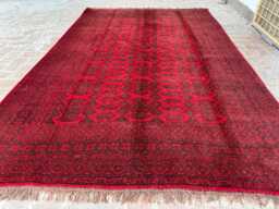 6x9 Handmade Afghan Bokhara Wool Rug - Traditional Geometric Pattern Carpet Hand-Knotted Oriental Area For Living Room, Hallway
