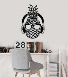 Pineapple Wall Decal With Headphones Art Fruit Teen Room Decor 2562Di - thumbnail 1